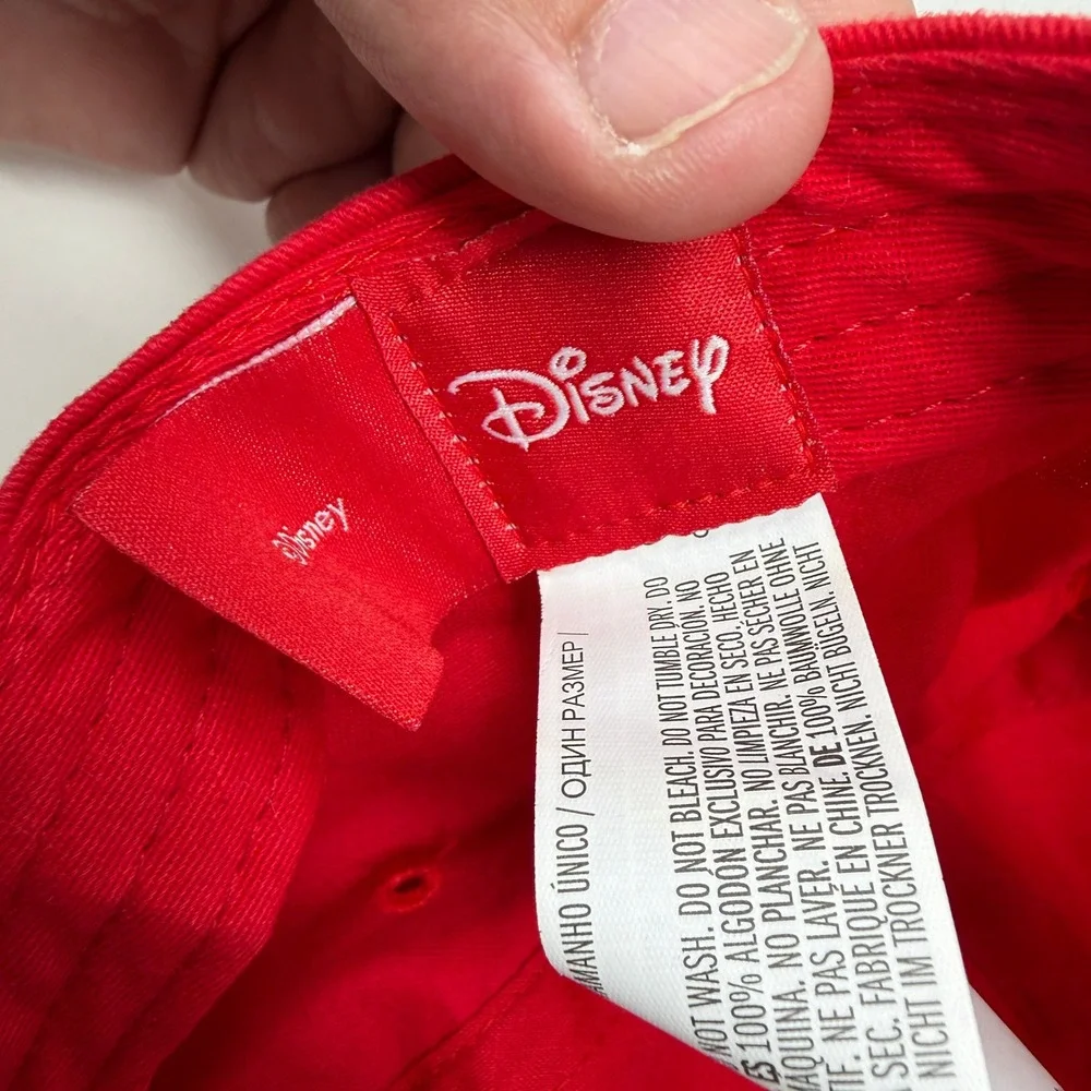 Disney Hat Unisex OS Mickey Mouse Red Embroidered Dad Cap EUC
